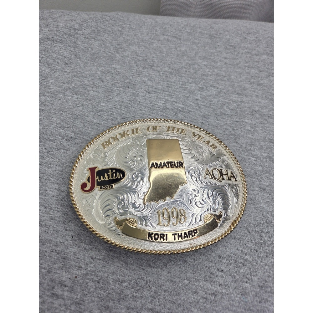 Montana Silversmiths AQHA Rodeo Bull Riding 1998 Rookie of the Year Belt Buckle